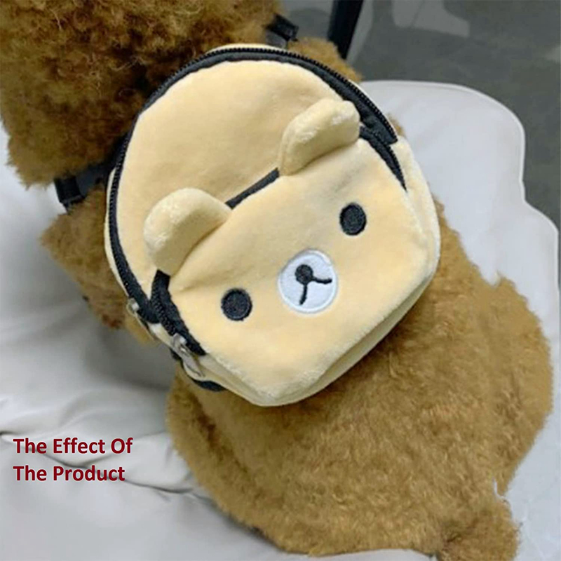 Cute Plush Dog Backpack with Pocket Bear Style Harness Saddle Cartoon Bag for Hiking Small Medium Large Dogs Chihuahua Yorkies French Bulldog Wholesal
