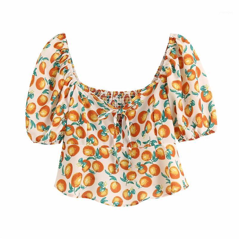 Women Fashion Summer Orange Fruit Print Beach Style Short Blouse Chic Lady Puff Sleeve Bow Lace Up Elastic Shirts Fem Women's Blouses &
Women Fashion Summer Orange Fruit Print Beach Style Short Blouse Chic Lady Puff Sleeve Bow Lace Up Elastic Shirts Fem Women's Blouses &