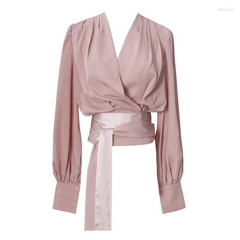 Men' Dress Shirts Apricot Belt Women Shirt V-Neck Long Sleeve Short Waist Top French Fashion Elegant Design BlousesMen' Dway22, Pink
Men' Dress Shirts Apricot Belt Women Shirt V-Neck Long Sleeve Short Waist Top French Fashion Elegant Design BlousesMen' Dway22, Pink