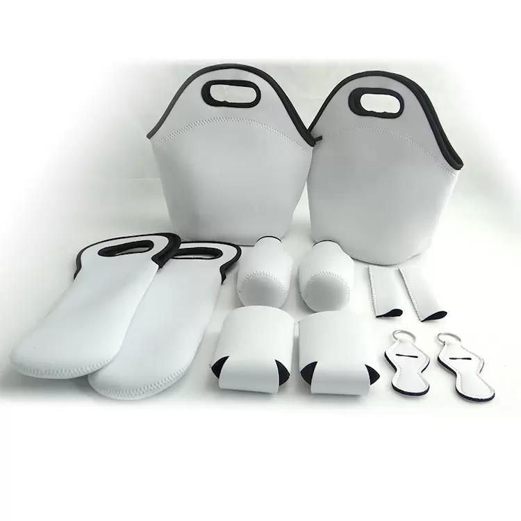 Sublimation Blanks Reusable Neoprene Tote Bag handbag Insulated Soft Lunch Bags With Zipper Design For Work & School FY3499
