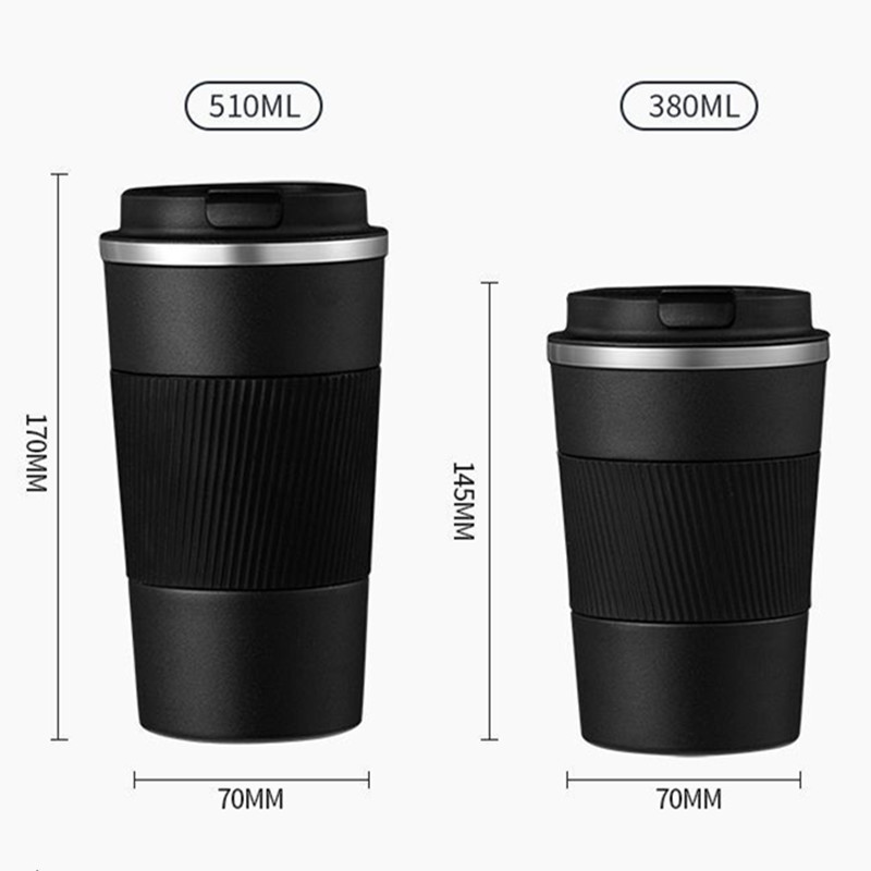 380ml 510ml Double Stainless Steel Coffee Thermos Mug with Non slip Case Car Vacuum Flask Travel Insulated Bottle 220615gx