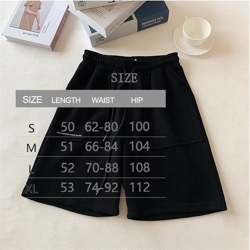High Waist Casual Sports Shorts Women Spring And Summer Thin Section Slim Straight Wide leg Pants Home Five point Pant 220630