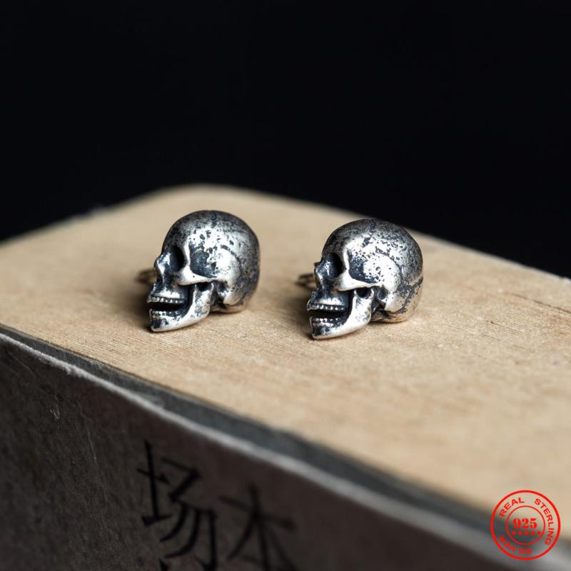 Stud 100% 925 Sterling Silver Creative Retro Skull Earring Trendy Street Punk Style Ear Pin For Men Women Gothic JewelryStud
Stud 100% 925 Sterling Silver Creative Retro Skull Earring Trendy Street Punk Style Ear Pin For Men Women Gothic JewelryStud