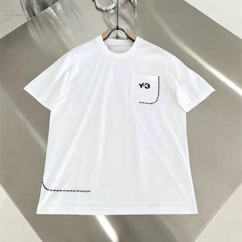 men and women tees Pocket Hem Embroidery Thread Short Sleeve T-Shirt y3 Letter Crew Neck t shirts, Black
men and women tees Pocket Hem Embroidery Thread Short Sleeve T-Shirt y3 Letter Crew Neck t shirts, Black