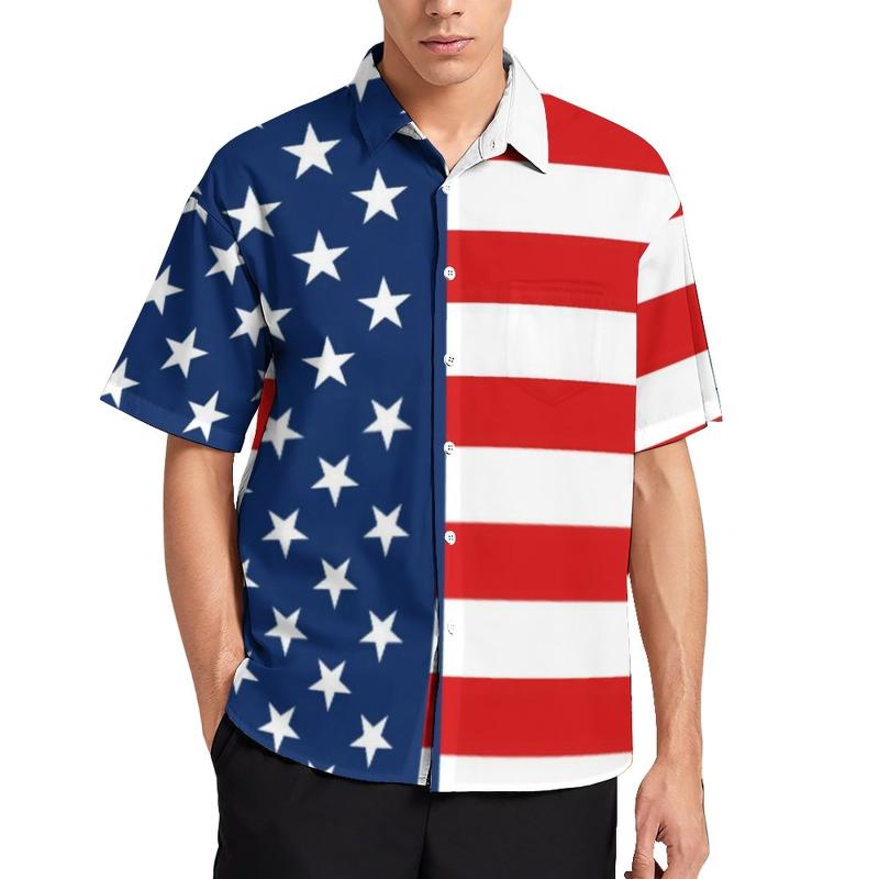 Men's Casual Shirts American Flag 4th Of July Shirt Vacation Stars And Stripes Print Blouses Short Sleeves Vintage OversizedMen's, Style-18
Men's Casual Shirts American Flag 4th Of July Shirt Vacation Stars And Stripes Print Blouses Short Sleeves Vintage OversizedMen's, Style-18