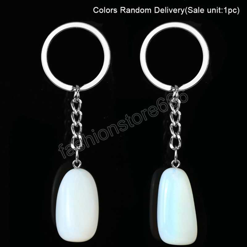 Natural Stone Keychain Irregular Crystals Keychains Pendant Wholesale Key Chains for Men Car Keys Ring Chain Holder