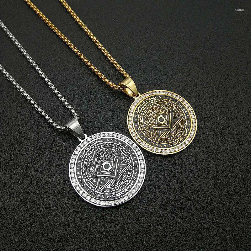 Pendant Necklaces Hip Hop Iced Out AG Sign Masonic Necklace Gold/Silver Color Stainless Steel Round For Women Men Jewelry Drop
Pendant Necklaces Hip Hop Iced Out AG Sign Masonic Necklace Gold/Silver Color Stainless Steel Round For Women Men Jewelry Drop