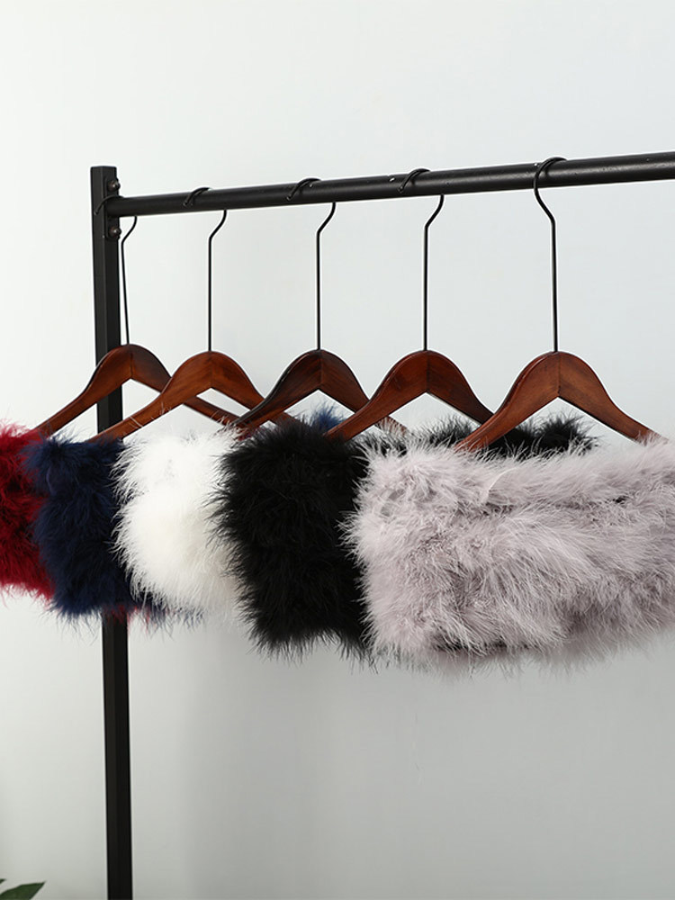 Sexy Furry Crop Top Camis Women Ostrich Feather Tank Tunic Vest Sleeveless Bra Night Club Party Female Tube Cropped Tops 220325