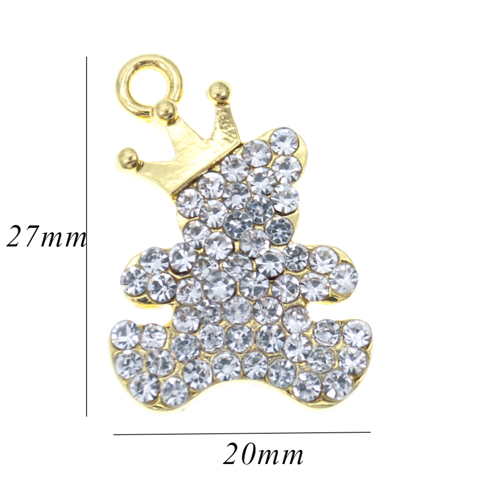 Cute Small DIY Craft Rhinestone Crystal Charms For Kids Cross Pacifier Bear Baby Stroller Evil Eye Shape Pendant Charm For Bracelet /Necklace