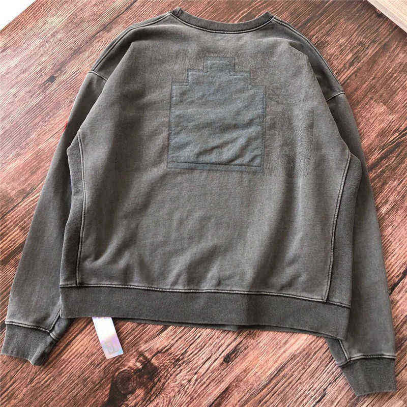 Thick Batik Dark Grey Cavempt C.E19AW Sweatshirts Crewneck Men Woman Top Quality Washing Cavempt Cav Empt Hoodie T220721