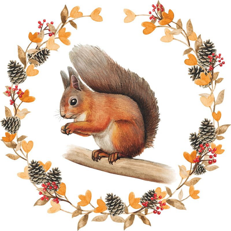 Cartoon Animals Wall Stickers Kids Rooms Squirrel Stickers Children Bedroom Living Room Home Decoration Wallpaper Nursery Decals