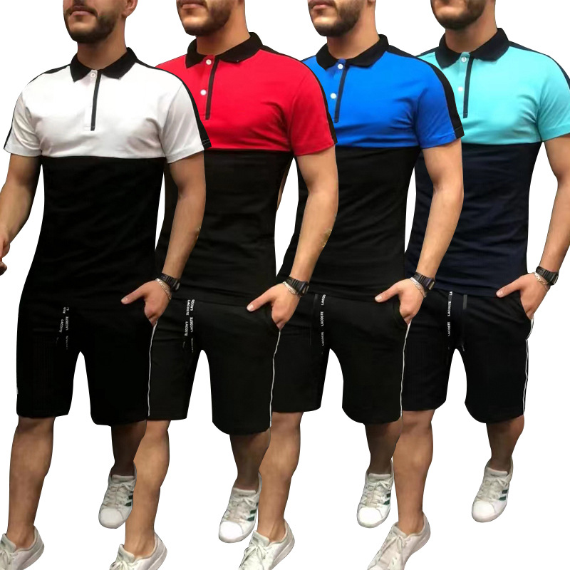 2022 summer Mens Tracksuits casual suit men summer color blocking slim fit sports fashion short sleeved shorts men's sportswear 2-piece set, Qwe 1
2022 summer Mens Tracksuits casual suit men summer color blocking slim fit sports fashion short sleeved shorts men's sportswear 2-piece set, Qwe 1