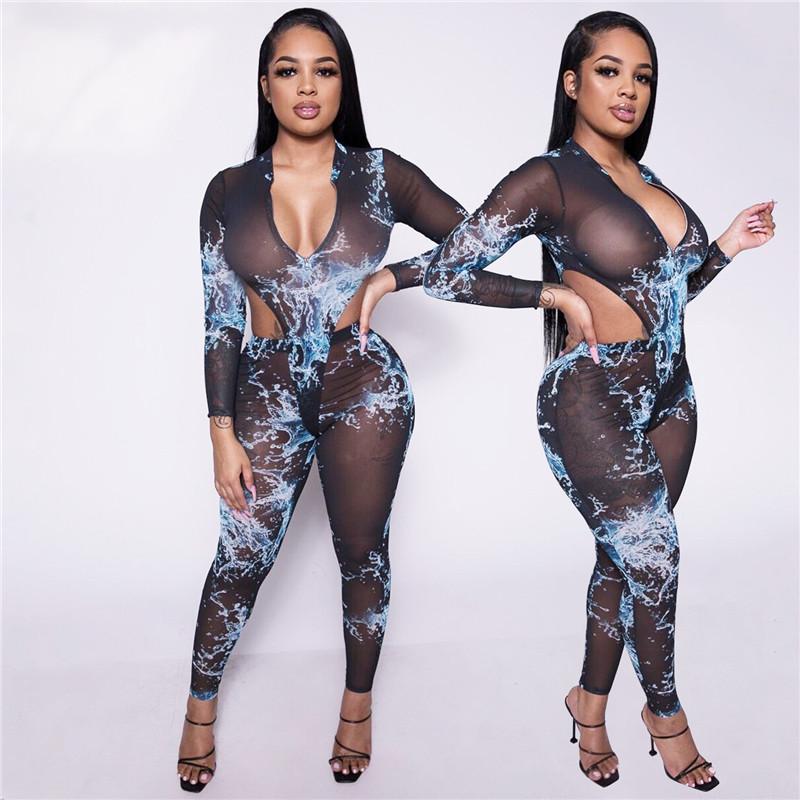Women' Two Piece Pants Two-piece Women Print Outfit Perspective Mesh V-neck Long Sleeve Zipper Snap Top Bodysuit And Tight Trousers Set Jum, Black
Women' Two Piece Pants Two-piece Women Print Outfit Perspective Mesh V-neck Long Sleeve Zipper Snap Top Bodysuit And Tight Trousers Set Jum, Black
