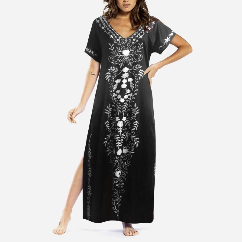 Party Dresses Boho Elegant Embroidered Dress Women 2022 Cover-Up Beach Maxi Casual V Neck Short Sleeve Long DressParty, Black
Party Dresses Boho Elegant Embroidered Dress Women 2022 Cover-Up Beach Maxi Casual V Neck Short Sleeve Long DressParty, Black