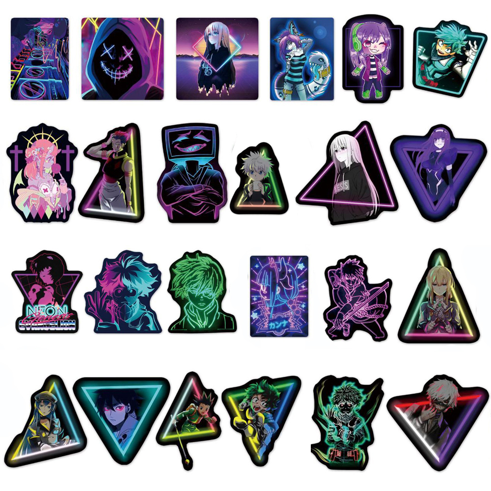 New Waterproof 10/30/50pcs Mix Neon Anime Stickers Graffiti Decals Phone Bike Car Laptop Skateboard Lage Kid toon Sticker Toy sticker
