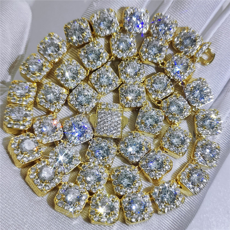 High Quality 18K Yellow White Gold Color 10mm 16-24inches Miami Cuban Link Chain Necklace for Men Women Jewelry