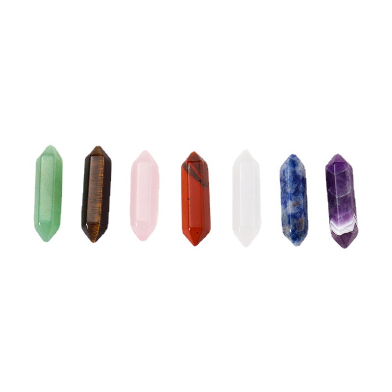 Assorted Hexagon Prism Reiki Healing Chakra Natural Stone Pillar Palm Quartz Mineral Crystal Tumbled Gemstone Hand Piece Home Decoration Jewelry Makin