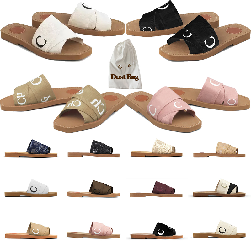 Designer Luxury Slippers Women Sandals Flat Slides Black White Canvas Lace Rubber Woody Womens Fashion Outdoor Shoes With Dust Bag 35-42 
Designer Luxury Slippers Women Sandals Flat Slides Black White Canvas Lace Rubber Woody Womens Fashion Outdoor Shoes With Dust Bag 35-42