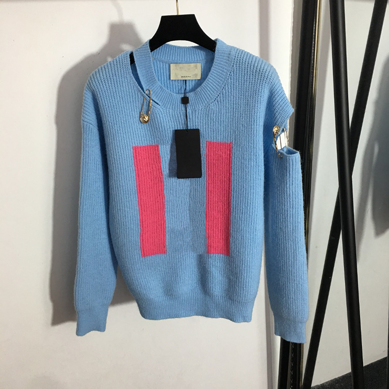 Personality Pin Ornament Sweaters Women Blue Sweater Spring Fall Soft Touch Female Tee Cotton Knit Hoodies
Personality Pin Ornament Sweaters Women Blue Sweater Spring Fall Soft Touch Female Tee Cotton Knit Hoodies