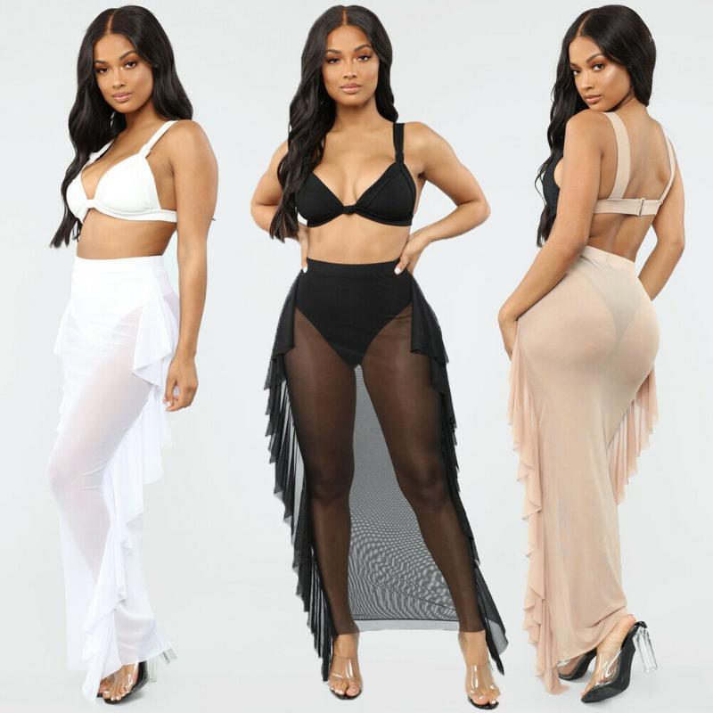 Skirts Sexy Women Beach Long Skirt Summer Bikini Swimwear Cover Up Fashion Chiffon See-Through Maxi Swim Sarong, Black
Skirts Sexy Women Beach Long Skirt Summer Bikini Swimwear Cover Up Fashion Chiffon See-Through Maxi Swim Sarong, Black