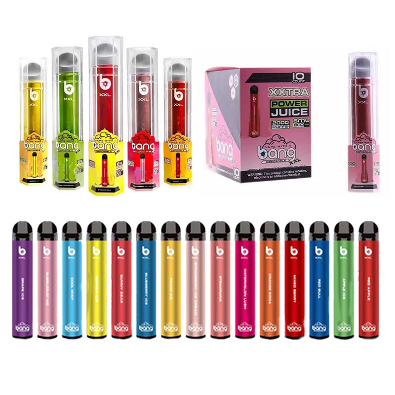BANG XXL 2000 PUFFS bar electronic cigarette disposable vapes pen Pre Filled Pods Vapes Cartridge 800 1600PUFFS
BANG XXL 2000 PUFFS bar electronic cigarette disposable vapes pen Pre Filled Pods Vapes Cartridge 800 1600PUFFS