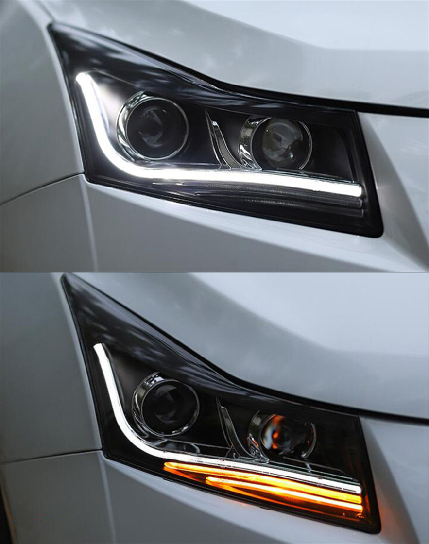 LED Head Light Parts For Cruze 20 08-20 15 Front Headlights Replacement DRL Daytime light Projector Facelift