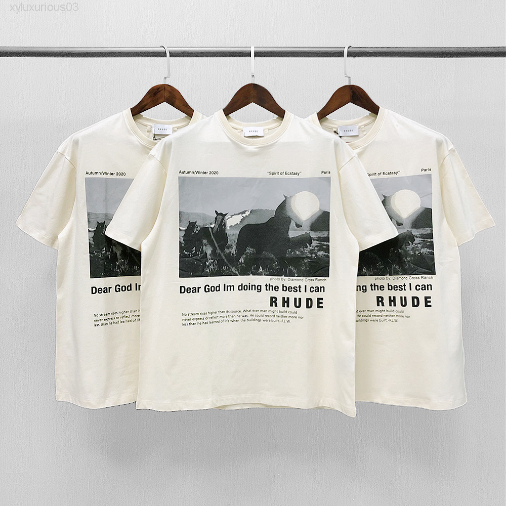 Brand Ins Rhu t Shirt Beautiful Tide Rhude Photo Ponies Group Slogan Printing High Street Loose Round Neck Couple, Beige6
Brand Ins Rhu t Shirt Beautiful Tide Rhude Photo Ponies Group Slogan Printing High Street Loose Round Neck Couple, Beige6