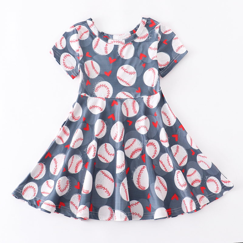 Girlymax Summer Baby Girls Kids Children Clothes Milk Silk Dress Twirl Knee Length Softball Baseball Season Kidwear Short Sleeve 220519