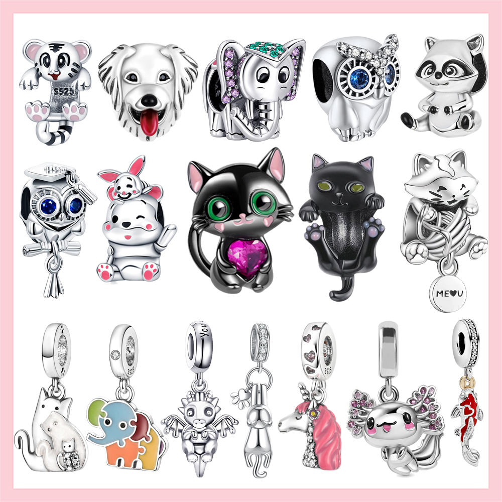 Cute 925 Silver Beads Dog Elephant Owl Black Cat Charm Fit Pandora Bracelet DIY Jewelry
Cute 925 Silver Beads Dog Elephant Owl Black Cat Charm Fit Pandora Bracelet DIY Jewelry