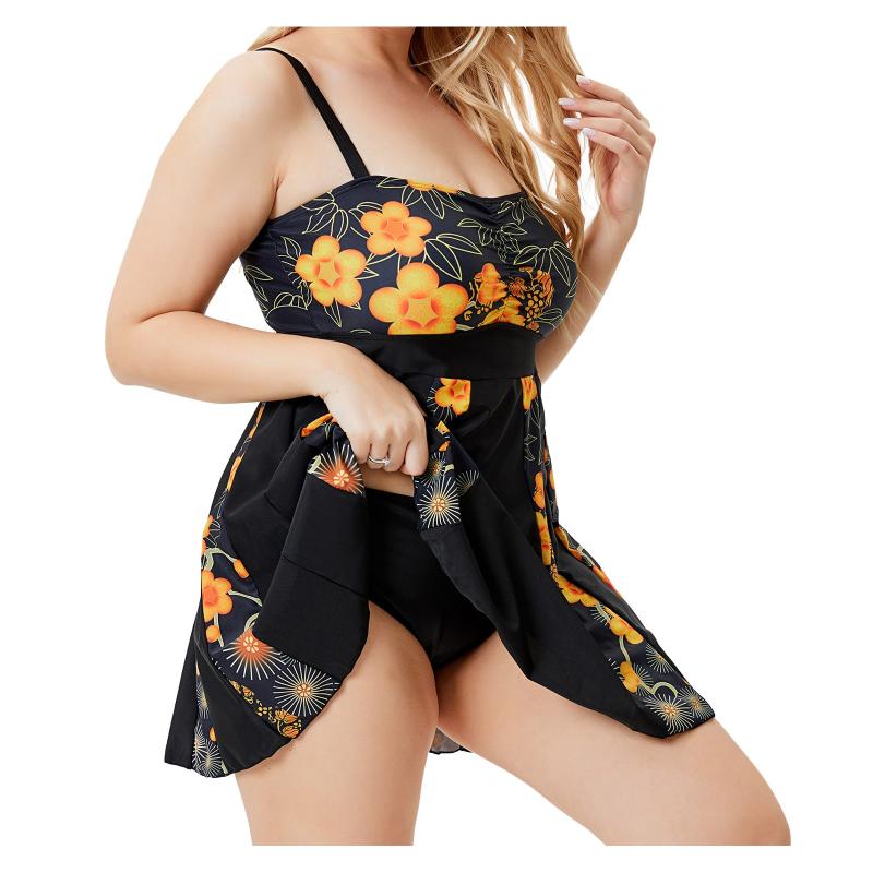 Women's Swimwear Plus Size Tankini Women Flower Printed Stitching And Belly-covering Sling Small Fresh Split Large Bathing Suit, Black
Women's Swimwear Plus Size Tankini Women Flower Printed Stitching And Belly-covering Sling Small Fresh Split Large Bathing Suit, Black