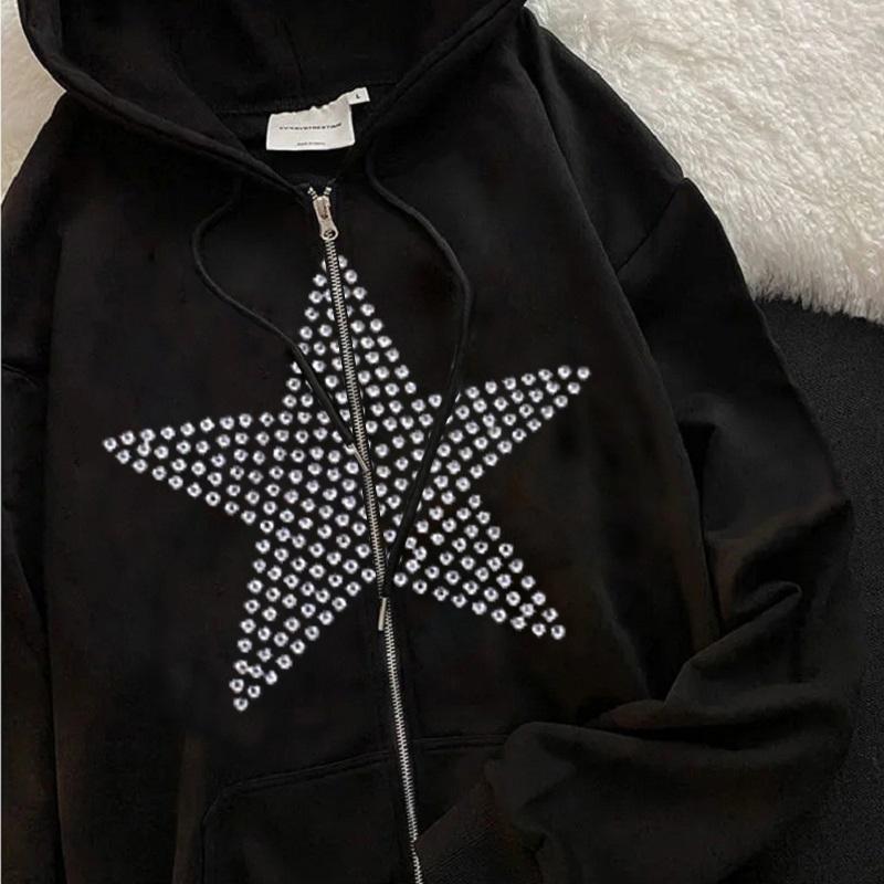 Men' Hoodies & Sweatshirts Men Hip Hop Streetwear Pentagram Diamond Print Zip Sweatshirt Y2k Korean Fashion Casual Jogging JacketMen, Black02
Men' Hoodies & Sweatshirts Men Hip Hop Streetwear Pentagram Diamond Print Zip Sweatshirt Y2k Korean Fashion Casual Jogging JacketMen, Black02