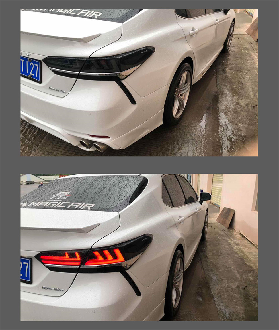 1 Pair Rear Lights For Camry LED Tail Light 18-21 Toyota Start Up Animation With Sequential Turn Signal Rear Lamp Assembly