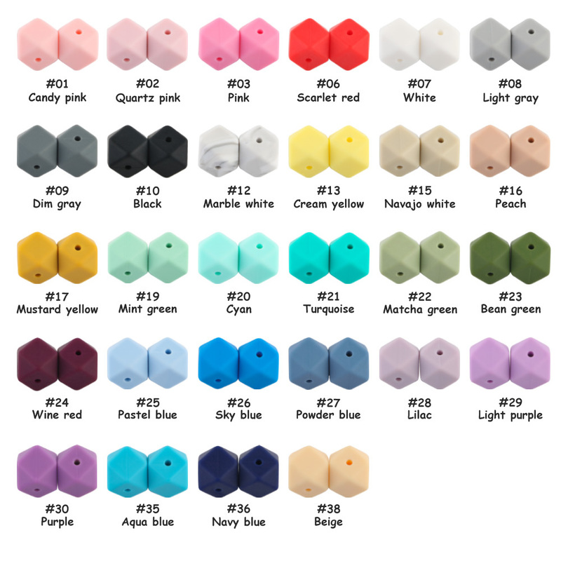 kovict 14mm Hexagon 100/200/500 Silicone Beads For DIY Baby Pacifier Chain BPA Free Teething Baby Teether Baby Accessories 220507
