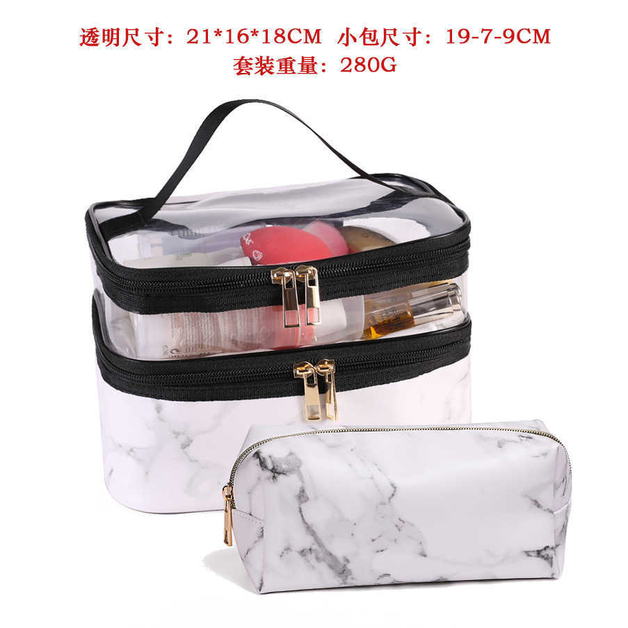 HBPNew marble PVC transparent double-layer cosmetic bag portable storage wash, Black two
HBPNew marble PVC transparent double-layer cosmetic bag portable storage wash, Black two