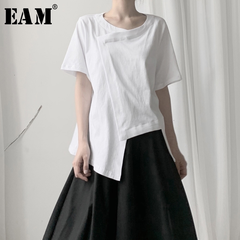 EAM Women White Split Asymmetrical Hemline Tshirt Round Neck Short Sleeve Fashion Spring Autumn 19Aa598 Y200412, Black
EAM Women White Split Asymmetrical Hemline Tshirt Round Neck Short Sleeve Fashion Spring Autumn 19Aa598 Y200412, Black