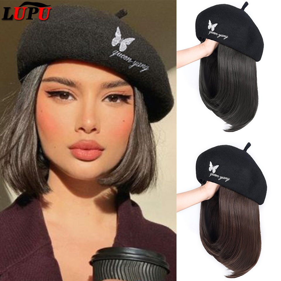 Costume Accessories Synthetic Bob Wigs Black Hat With Hair Wig Cap Beret Hat Wigs For Women Daily Party Naturally Connect Heat Resistant Hai, Red
Costume Accessories Synthetic Bob Wigs Black Hat With Hair Wig Cap Beret Hat Wigs For Women Daily Party Naturally Connect Heat Resistant Hai, Red
