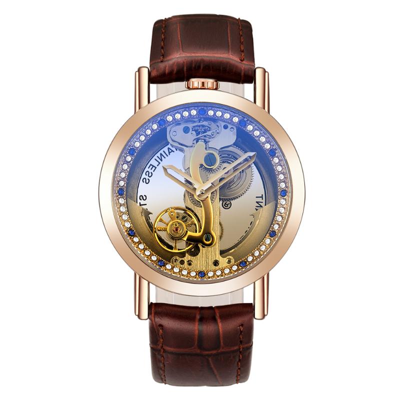 Wristwatches Montre Femme Rose Gold Womens Leather Mechanical Skeleton Watches Strap Automatic For Woman Zegarek DamskiWristwatches, Silver brown
Wristwatches Montre Femme Rose Gold Womens Leather Mechanical Skeleton Watches Strap Automatic For Woman Zegarek DamskiWristwatches, Silver brown