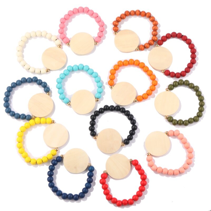 2022 European and American Cross-border New Wooden Plate Manual Elastic Bracelet Personalized Customized Round Wooden Bead Bracele
2022 European and American Cross-border New Wooden Plate Manual Elastic Bracelet Personalized Customized Round Wooden Bead Bracele