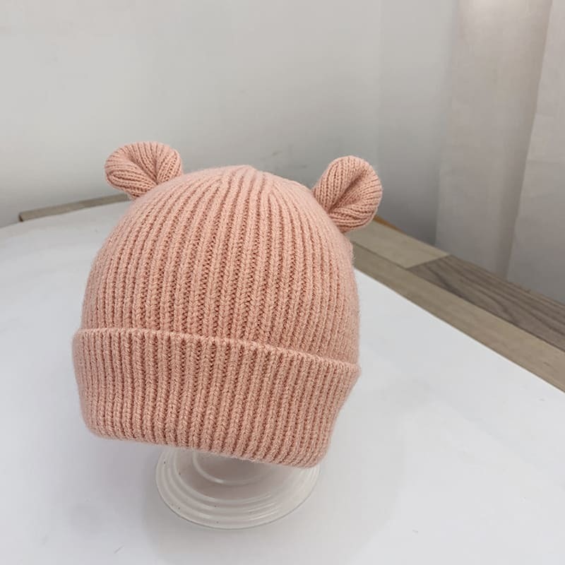 Cute Cartoon Bear Ear Baby Hat Winter Soft Warm Knitted Boy Girl Hats Beanie Solid Color Infant Toddler Cap Bonnet Kids Caps W220815