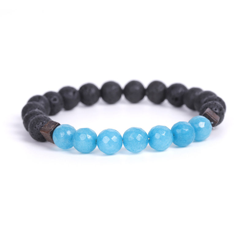 8mm Natural Energy Stone Handmade Strands Beaded Charm Bracelets For Men Women Lover Elastic Bangle Yoga Party Jewelry