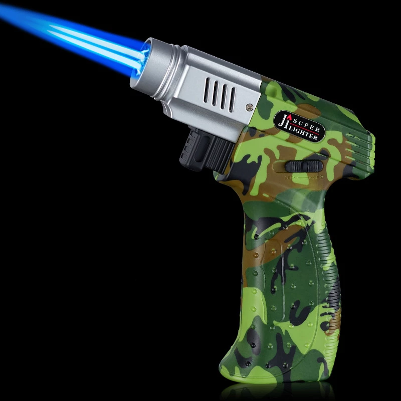 Gas Windproof BBQ Kitchen Cooking Jet Torch Turbine Lighter High Capacity Spray Gun Jewelry Metal Welding Gifts Lighters W260202