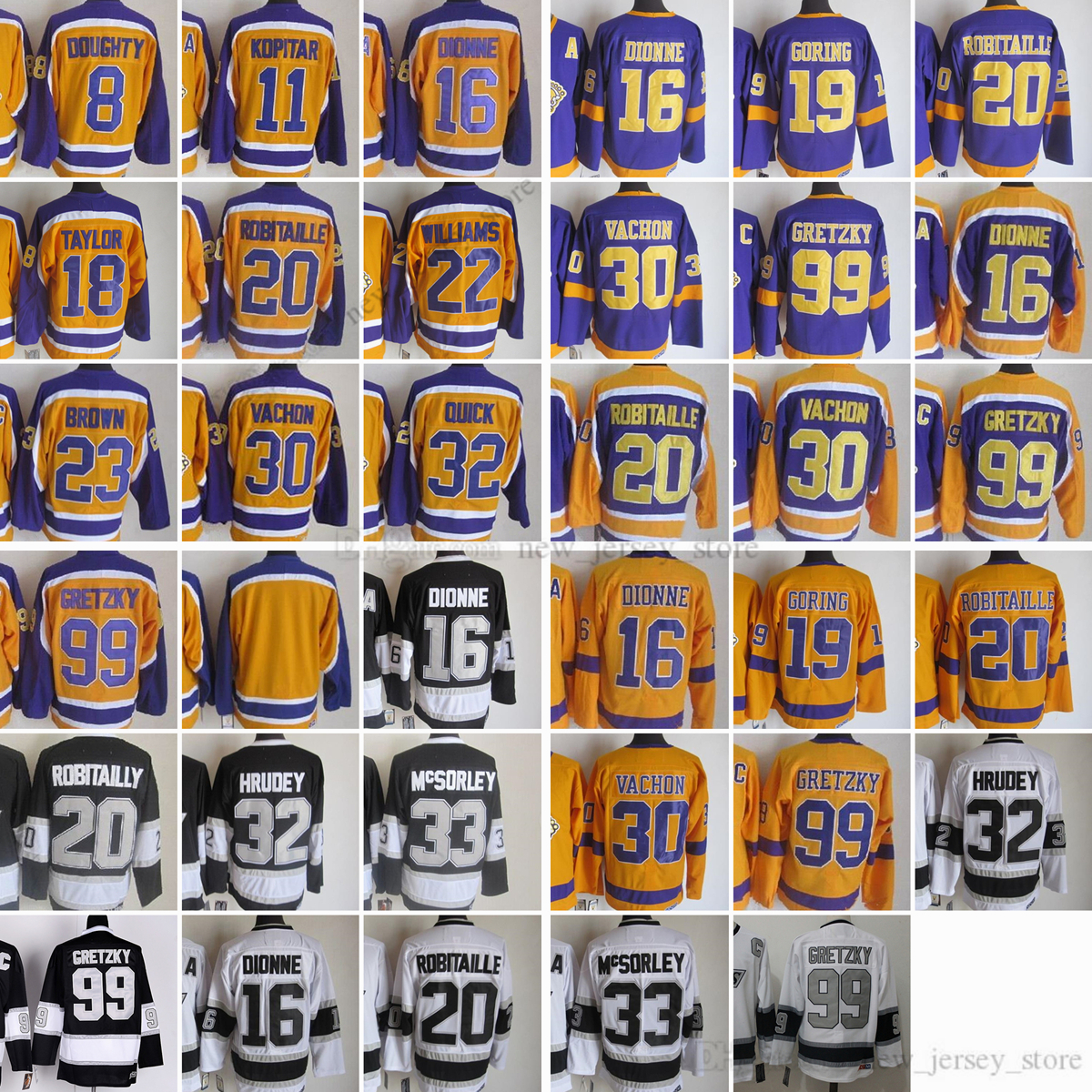 1967-1999 Movie Retro CCM Hockey Jersey Stitched 16MarcelDionne 20LucRobitaille 30RogatienVachon 32JonathanQuick 99WayneGretzky 33McSorley Vintage Jerseys, As picture
1967-1999 Movie Retro CCM Hockey Jersey Stitched 16MarcelDionne 20LucRobitaille 30RogatienVachon 32JonathanQuick 99WayneGretzky 33McSorley Vintage Jerseys, As picture