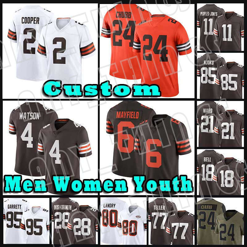 24 Nick Chubb 2 Amari Cooper Football Jerseys 95 Myles Garrett 4 Deshaun Watson 28 Jeremiah Owusu-Koramoah 21 Denzel Ward 18 David Bell 85 David Njoku 80 Jarvis Landry, Custom men (b l)
24 Nick Chubb 2 Amari Cooper Football Jerseys 95 Myles Garrett 4 Deshaun Watson 28 Jeremiah Owusu-Koramoah 21 Denzel Ward 18 David Bell 85 David Njoku 80 Jarvis Landry, Custom men (b l)