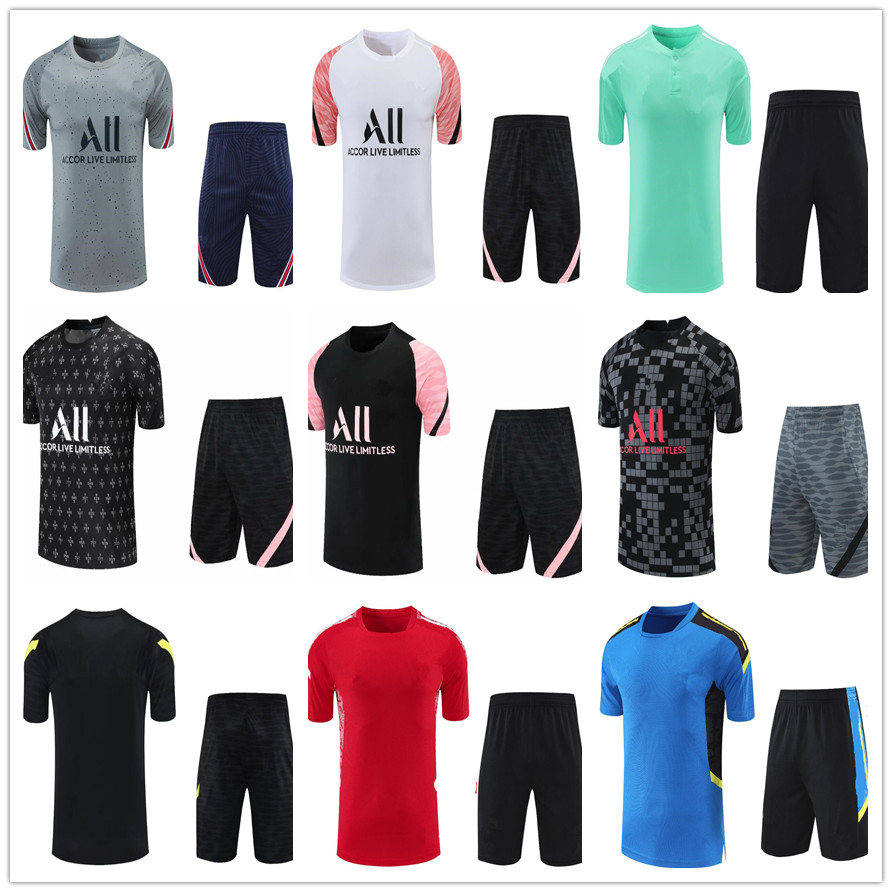 2022 Men Short sleeve tracksuit soccer training suit t-shirt shorts football uniform set
2022 Men Short sleeve tracksuit soccer training suit t-shirt shorts football uniform set