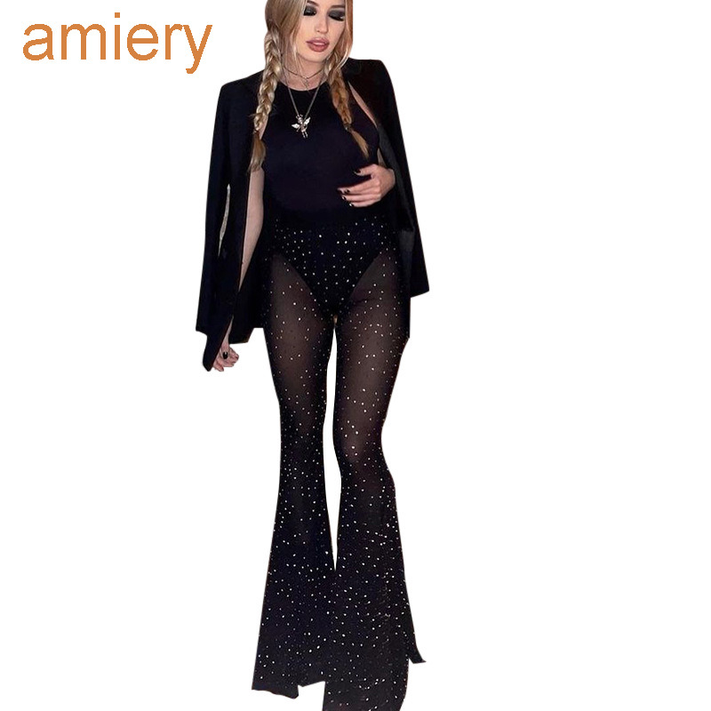 Women' Fall Clothes 2022 Women Pants Trousers Sexy Mesh High Waist Hip Flare Wide Leg Pants Female Black
Women' Fall Clothes 2022 Women Pants Trousers Sexy Mesh High Waist Hip Flare Wide Leg Pants Female Black