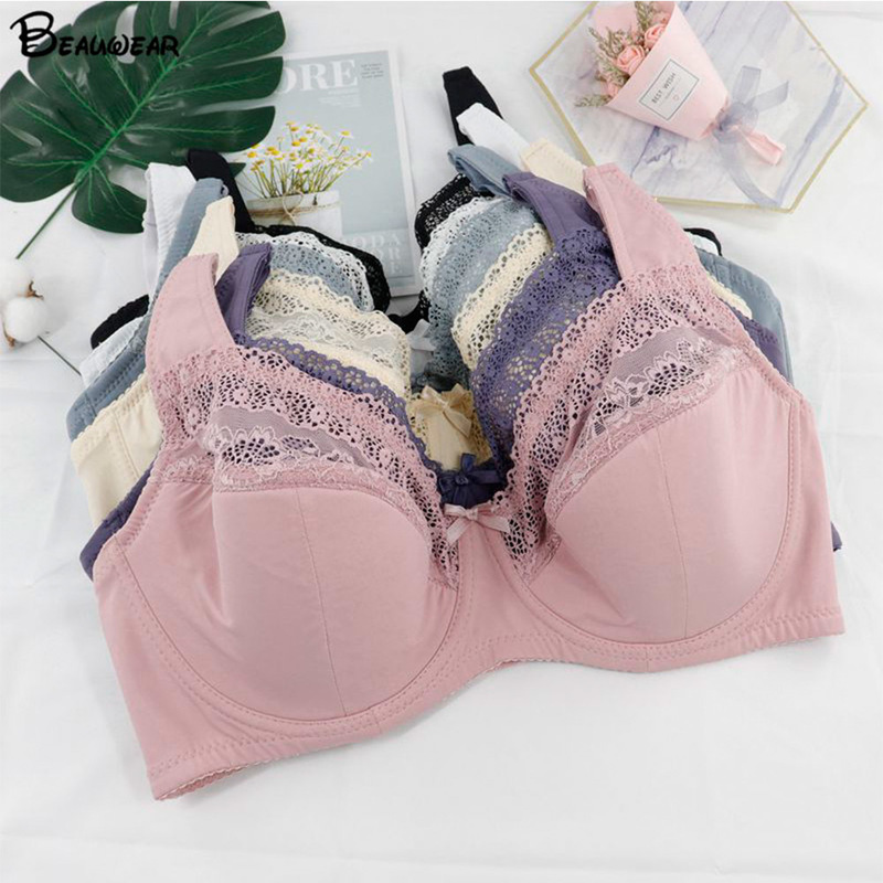 Womens Lace Bras Bralette Underwired Perspective Brassiere Big Bust Comfort Sexy Lingerie Relaxed Underwear D DD E F G Cup 220511
