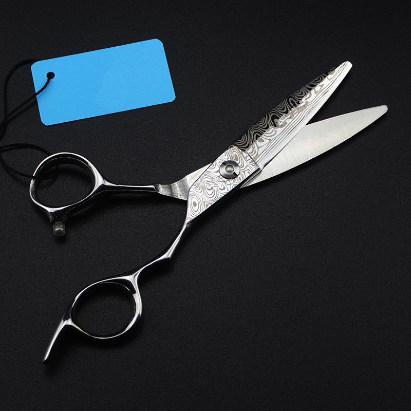 professional 6 inch Damascus steel cut hair scissors salon cutting barber makas makeup cut shears dressing 220317