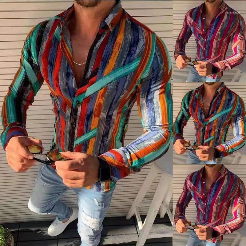 Variegated Stripes Men' Casual Shirt Turn-down Collar Slim Single-breasted Spring Fashion Mens Tops Lugentolo Shirts, Green
Variegated Stripes Men' Casual Shirt Turn-down Collar Slim Single-breasted Spring Fashion Mens Tops Lugentolo Shirts, Green