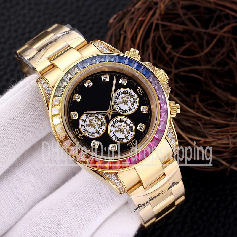Montre de luxe Mens Automatic Mechanical Watches 40mm Full Stainless steel Rainbow Diamond Bezel Wristwatches Swimming Watch men super
Montre de luxe Mens Automatic Mechanical Watches 40mm Full Stainless steel Rainbow Diamond Bezel Wristwatches Swimming Watch men super