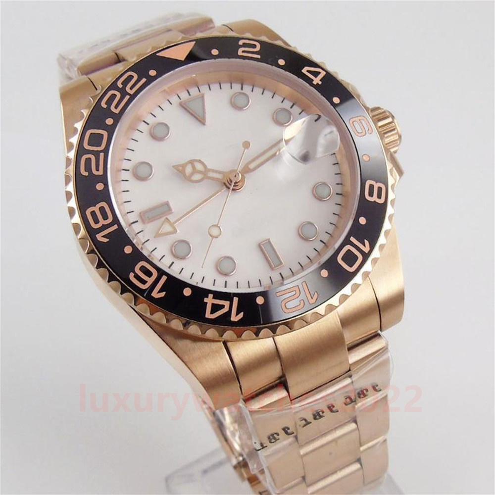 Mens Watch 40mm Full Rose Gold Coated Selfwinding Root Beer Insert Oyster Strap Deployment Clasp Fine Steel Sapphire Glass Men Wristwatch Montre De Luxe
Mens Watch 40mm Full Rose Gold Coated Selfwinding Root Beer Insert Oyster Strap Deployment Clasp Fine Steel Sapphire Glass Men Wristwatch Montre De Luxe